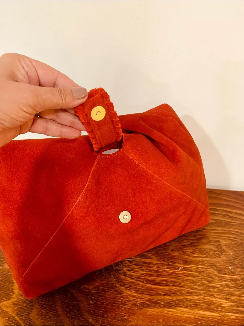 New✨ HAUTE HIPPIE Genuine Suede Triangle Hobo Shoulder Bag